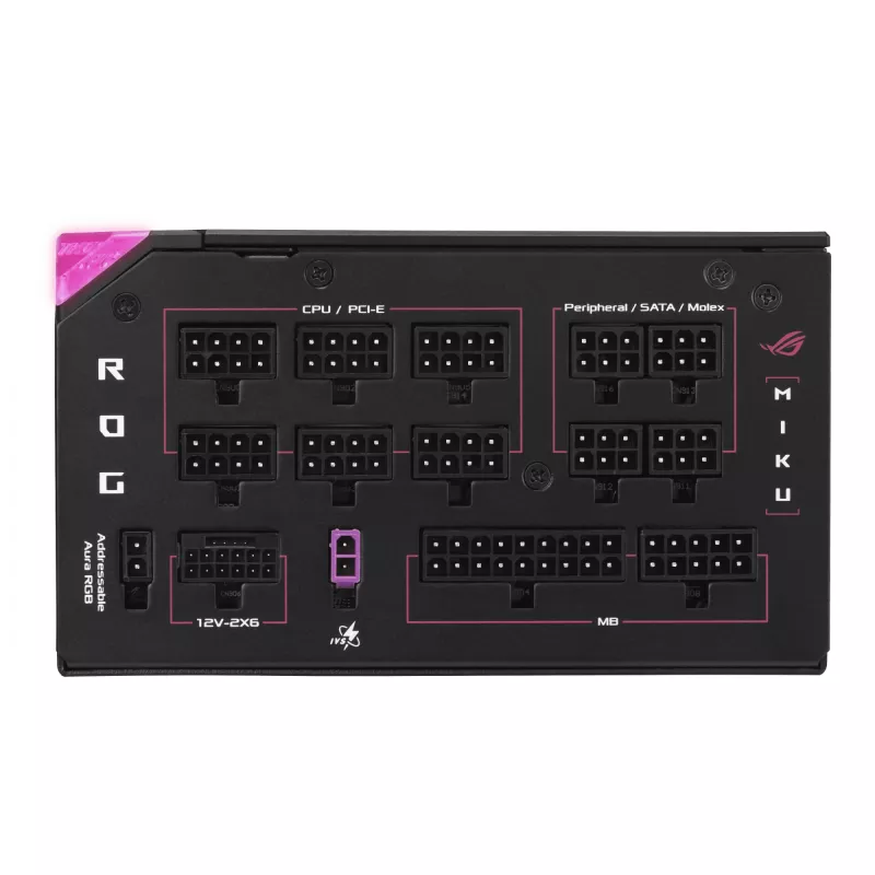 ASUS ROG -THOR-1200P3-MIKU maitinimo blokas 1200 W 20+4 kontaktų ATX ATX įvairiaspalvis