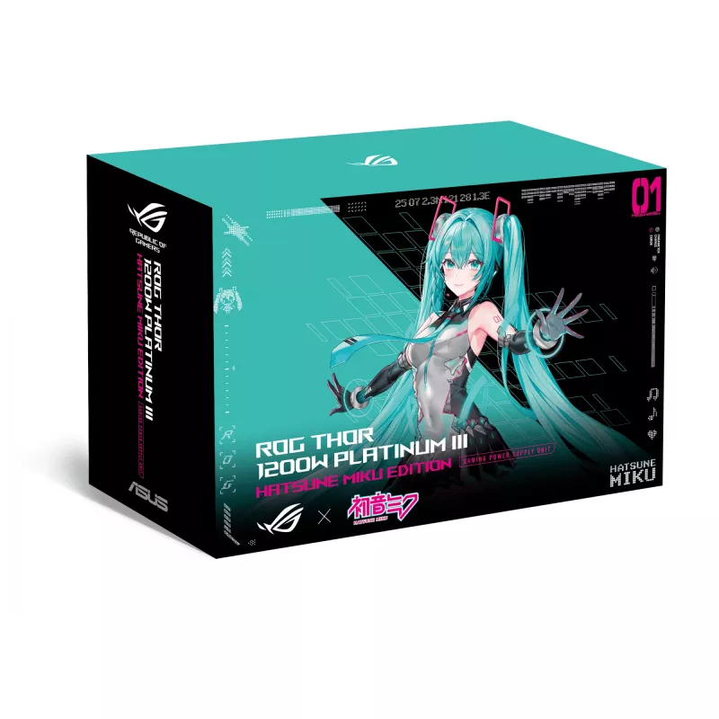 ASUS ROG -THOR-1200P3-MIKU maitinimo blokas 1200 W 20+4 kontaktų ATX ATX įvairiaspalvis