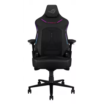 Universali žaidimų kėdė ASUS ROG Courser — minkšta sėdynė, maks. svoris 136 kg, sėdynė 670×700 mm, min. aukštis 140 cm, juoda