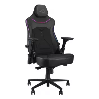 Universali žaidimų kėdė ASUS ROG Courser — minkšta sėdynė, maks. svoris 136 kg, sėdynė 670×700 mm, min. aukštis 140 cm, juoda