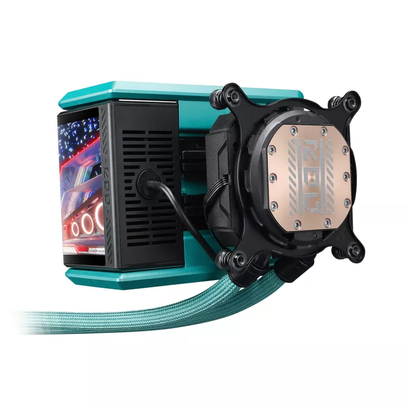ASUS ROG RYUO IV 360 ARGB Hatsune Miku Edition Procesoriaus aušintuvas “Viskas viename” skysčiu 12 cm Juoda, Turquoise spalvos