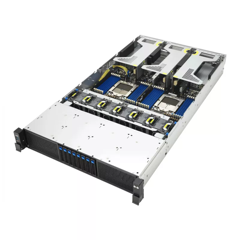ASUS RS720A-E13-RS8U Socket SP5 Rack (2U) Juoda, Sidabrinė