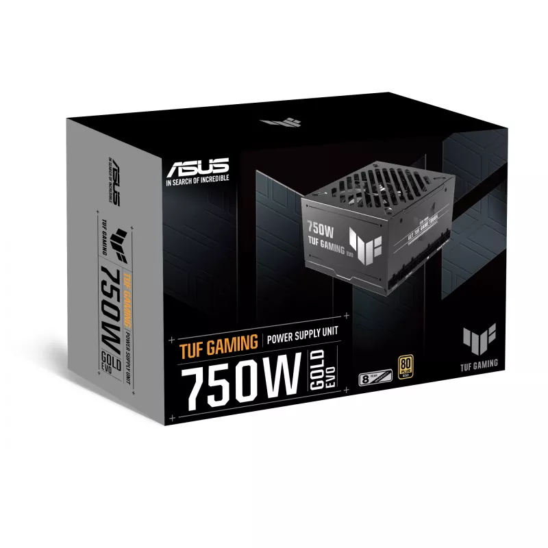 Maitinimo blokas ASUS TUF Gaming 750G EVO — 750 W, ATX, 80 PLUS Gold, 20+4‑pin, juodas
