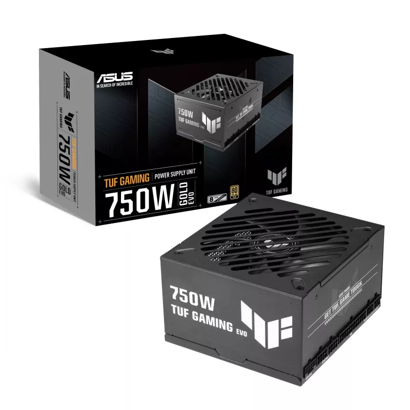Maitinimo blokas ASUS TUF Gaming 750G EVO — 750 W, ATX, 80 PLUS Gold, 20+4‑pin, juodas