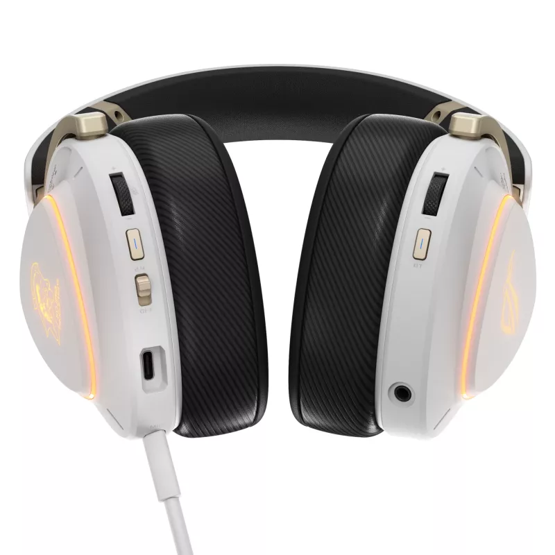 Ausinės ASUS ROG Delta II-KJP — Circumaural, laidinės ir belaidės (Bluetooth), 20–20000 Hz, 325 g, juoda/baltos