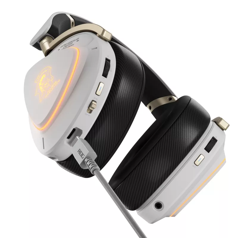 Ausinės ASUS ROG Delta II-KJP — Circumaural, laidinės ir belaidės (Bluetooth), 20–20000 Hz, 325 g, juoda/baltos