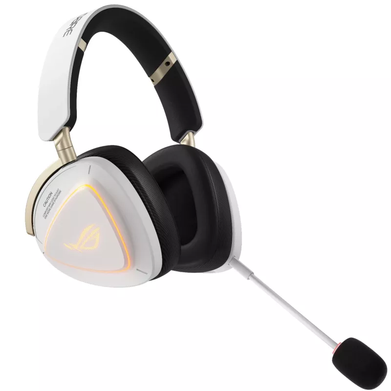 Ausinės ASUS ROG Delta II-KJP — Circumaural, laidinės ir belaidės (Bluetooth), 20–20000 Hz, 325 g, juoda/baltos