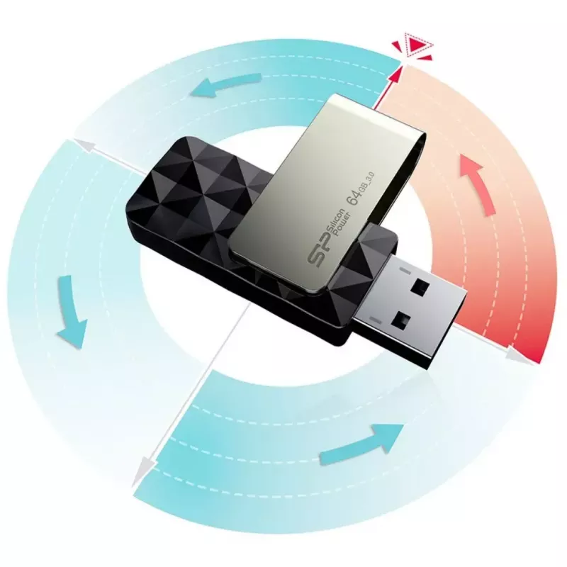 USB atmintinė Silicon Power Blaze B30 32 GB, USB Type-A 3.2 Gen 1, juoda