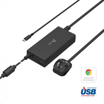 j5create JUP2290C-FN 100W PD USB-C® Super Charger - UK, juoda, su 1,2 m laidu