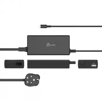 j5create JUP2290C-FN 100W PD USB-C® Super Charger - UK, juoda, su 1,2 m laidu