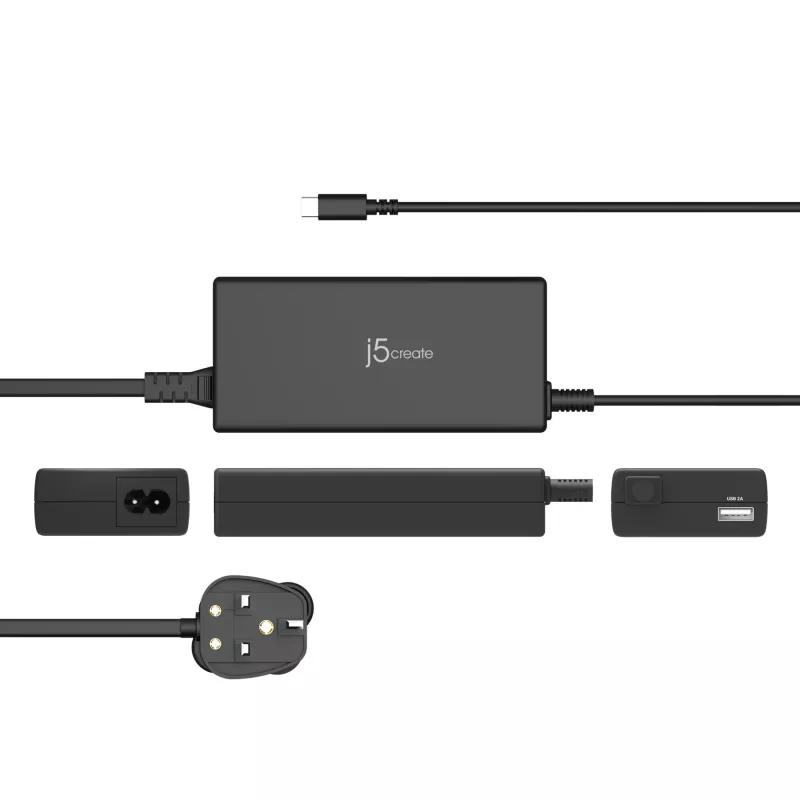 j5create JUP2290C-FN 100W PD USB-C® Super Charger - UK, juoda, su 1,2 m laidu