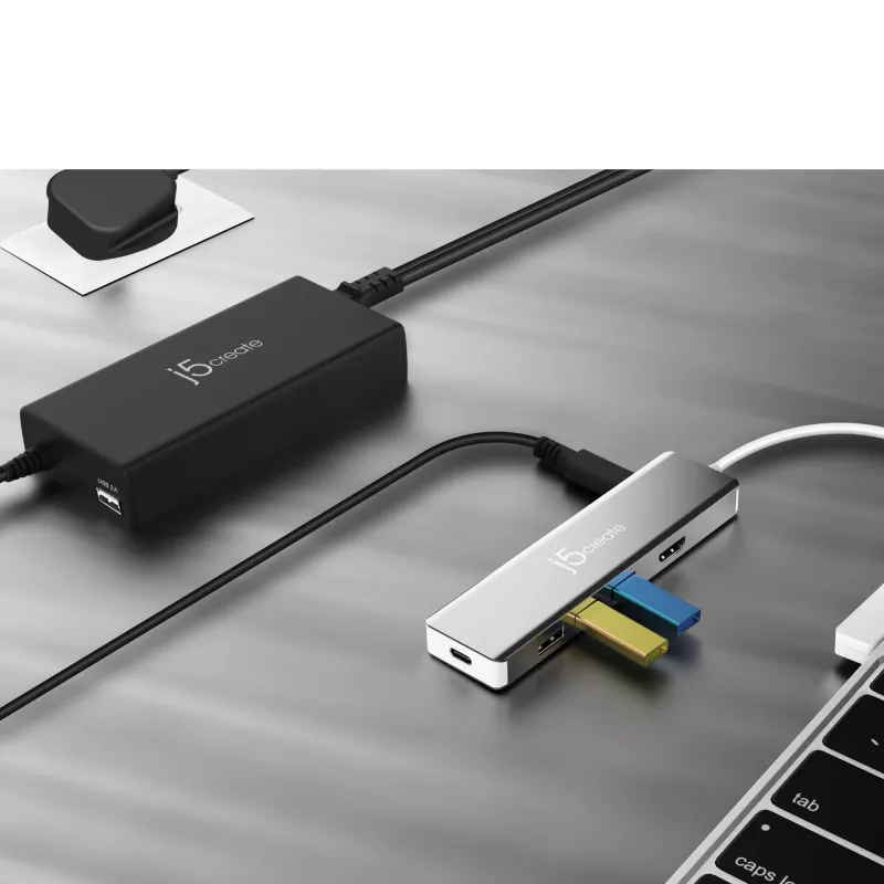 j5create JUP2290C-FN 100W PD USB-C® Super Charger - UK, juoda, su 1,2 m laidu