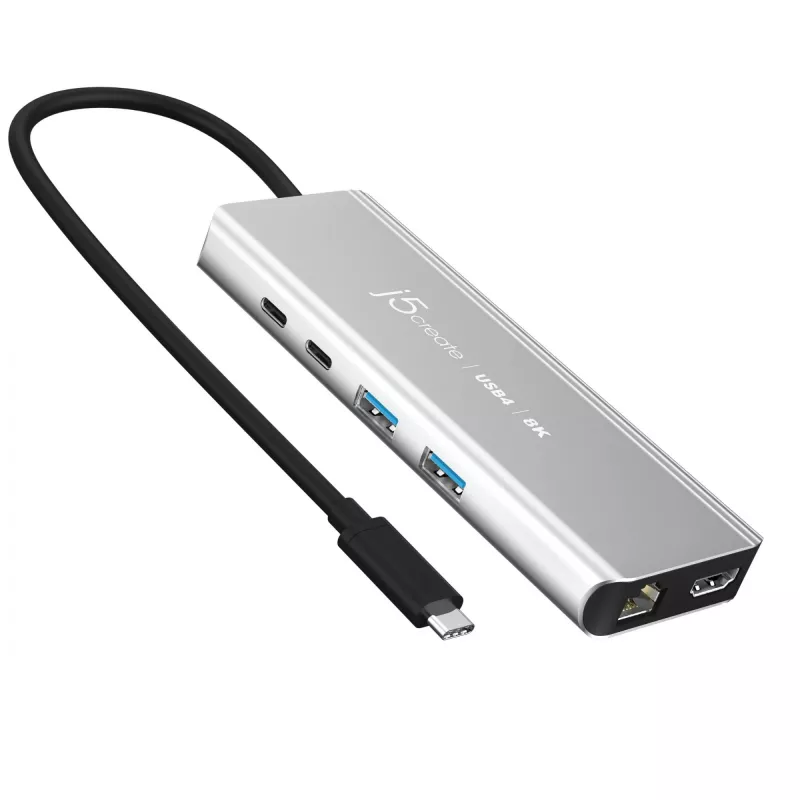 j5create JCD403 USB4 8K kelių prievadų šakotuvas USB Type-C HDMI RJ-45