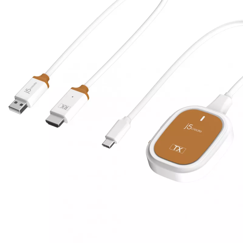 j5create ScreenCast FHD USB-C belaidis ekrano plėstuvas, USB raktas, USB, USB Type-C, baltas, 1 A, 0 - 40 °C