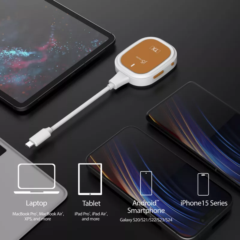 j5create ScreenCast FHD USB-C belaidis ekrano plėstuvas, USB raktas, USB, USB Type-C, baltas, 1 A, 0 - 40 °C