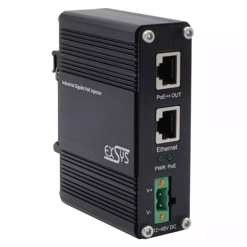 EXSYS PoE++ gigabitinio injektoriaus 90W nuo -40°C iki +80°C