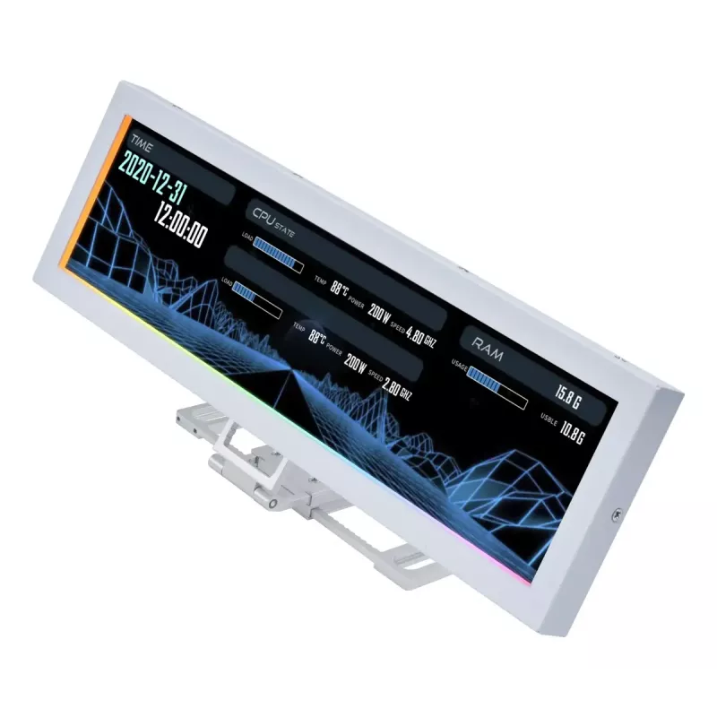 Ekrano skydelis Lian Li SM088W — universalus korpuso ekranas, baltas, 237×73×13 mm, 5 V įvestis