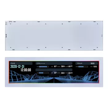 Ekrano skydelis Lian Li SM088W — universalus korpuso ekranas, baltas, 237×73×13 mm, 5 V įvestis