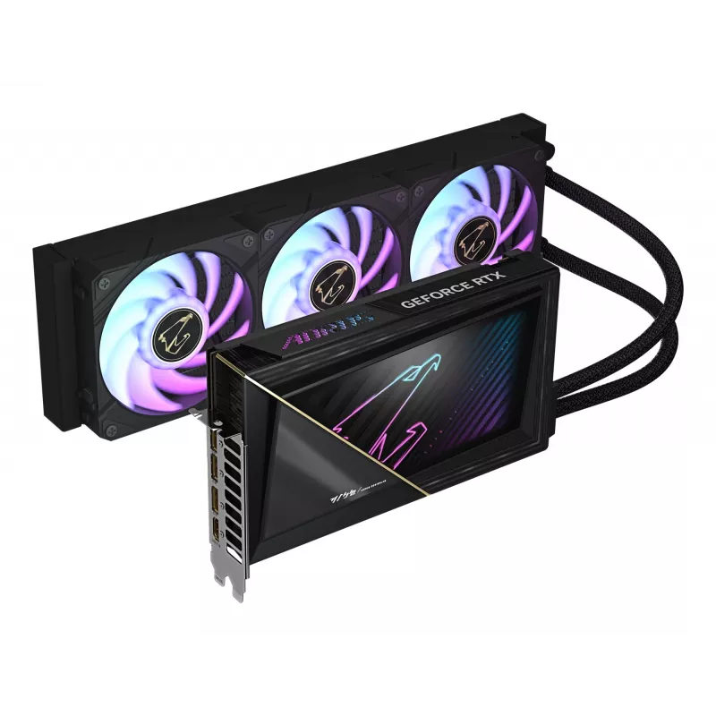 GIGABYTE AORUS GeForce RTX 5090 XTREME WATERFORCE 32G vaizdo plokštė - 32 GB GDDR7, 512 bitų, PCI-E 5.0, 2655 MHz šerdies dažnis, 3 x DP 2.1a, 1 x HDMI 2.1b, NVIDIA DLSS 4, GV-N5090AORUSX W-32GD