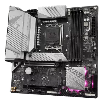 GIGABYTE B760M AORUS ELITE AX pagrindinė plokštė – palaiko 14-os kartos Intel Core procesorius, 12*+1+1 fazių skaitmeninis VRM, iki 7800 MHz DDR5 (OC), 2x PCIe 4.0 M.2, Wi-Fi 6E, 2,5 GbE LAN, USB 3.2 Gen 2