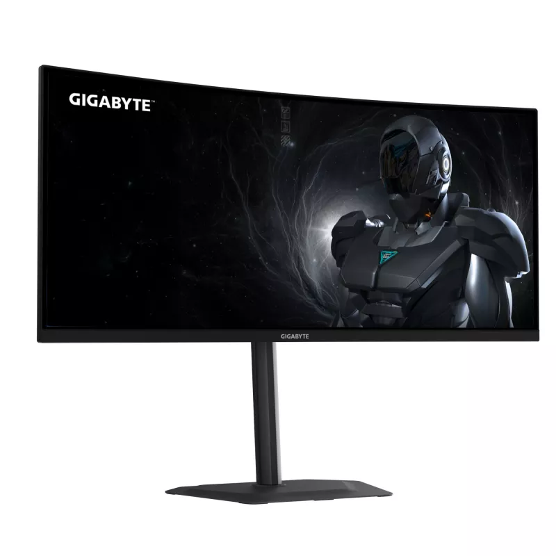 GIGABYTE GS34WQCA 34 colių WQHD lenktas žaidimų monitorius - 3440 x 1440, 1500R, 120Hz, 1ms, 300 cd/m², FreeSync Premium, HDR Ready, HDMI 2.0, Displayport 1.4