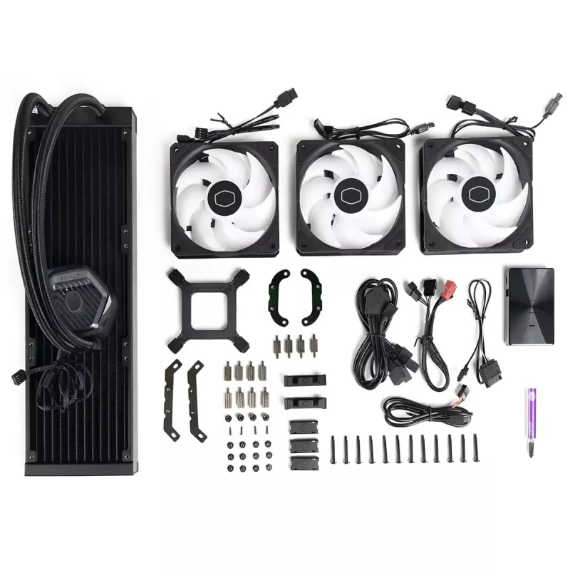 Skysčio aušinimo rinkinys Cooler Master MasterLiquid 360 ATMOS 12 cm juodas