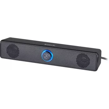 Nešiojamas garsiakalbis DEFENDER Z2 juodas, laidinis USB, 6 W RMS, SNR 70 dB, 80–18000 Hz, kubo dizainas