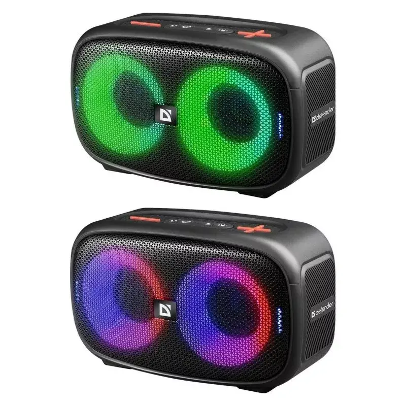 Defender Q5 Stereo nešiojamas Bluetooth garsiakalbis, 20 W, LED apšvietimas, FM radijas, TWS