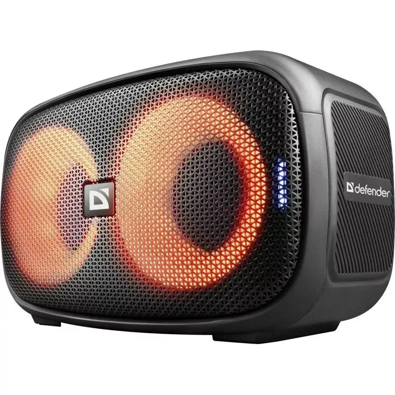 Defender Q5 Stereo nešiojamas Bluetooth garsiakalbis, 20 W, LED apšvietimas, FM radijas, TWS