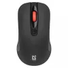 Belaidė RF tyli optinė pelė DEFENDER Nexus MS-195 — 1600 DPI, 2,4 GHz, Nano USB, abiem rankoms tinkama, 2×AAA, juoda