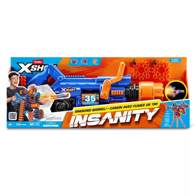 Žaislinis smiginio šautuvas Zuru XSHOT Insanity — Smoke N Barrel, su 72 porolono smiginiais