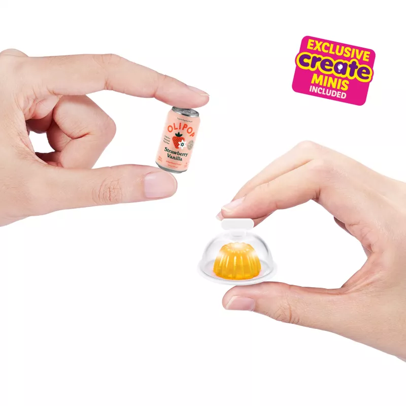 Žaislinis rinkinys Zuru Mini Brands Mini Minis Šaldytuvo pildymo rinkinys — kolekcionuojami miniatiūriniai bakalėjos šaldytuvo aksesuarai
