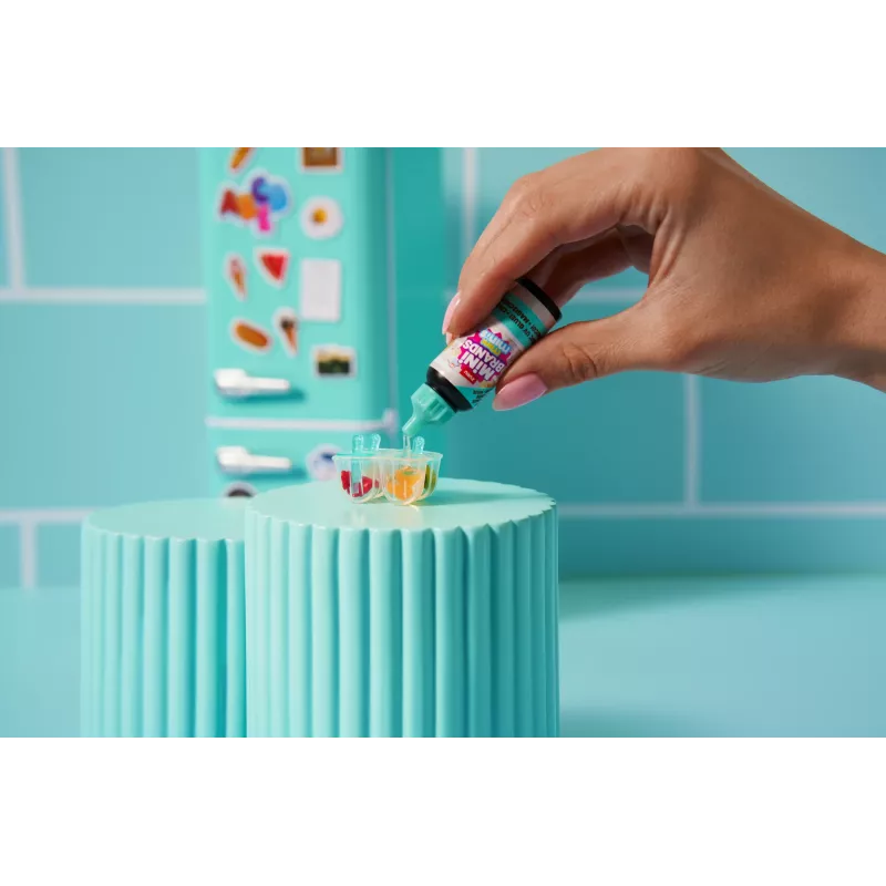 Žaislinis rinkinys Zuru Mini Brands Mini Minis Šaldytuvo pildymo rinkinys — kolekcionuojami miniatiūriniai bakalėjos šaldytuvo aksesuarai