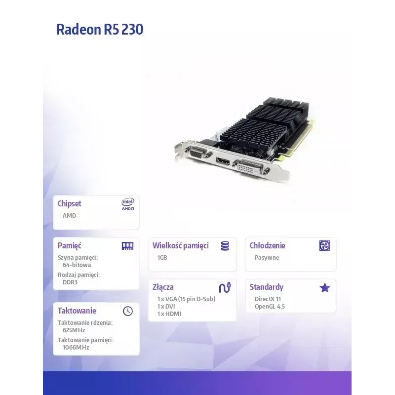 Grafikos plokštė AFOX Radeon R5 230 1GB DDR3 AFR5230-1024D3L9-V2
