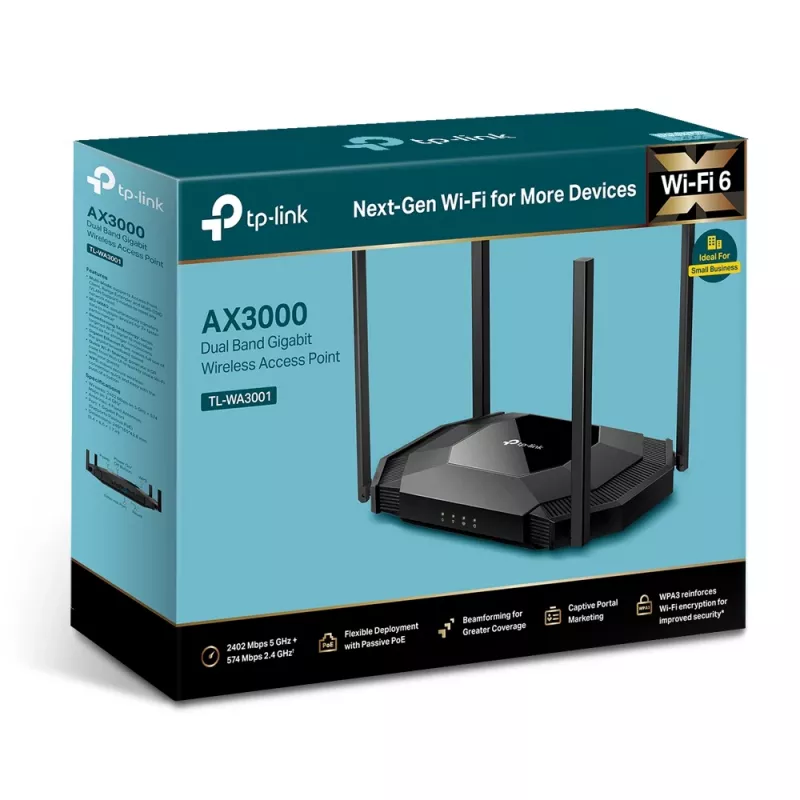 TP-Link TL-WA3001 belaidis prieigos taškas 2402 Mbit/s juoda spalva maitinimas per Ethernet (PoE)