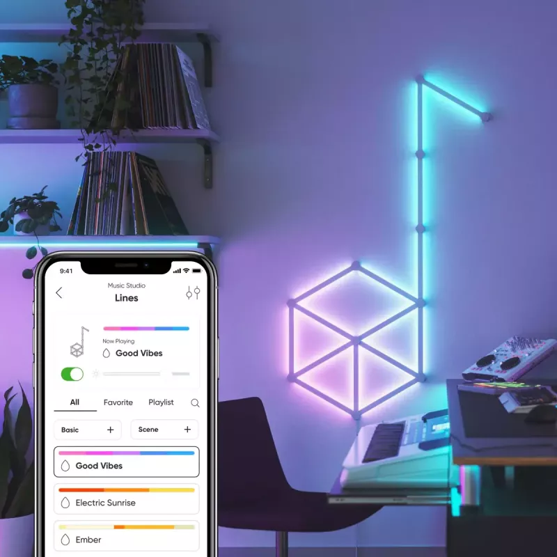 Nanoleaf Lines Starter Kit Other White RGB IP20 15 vnt.