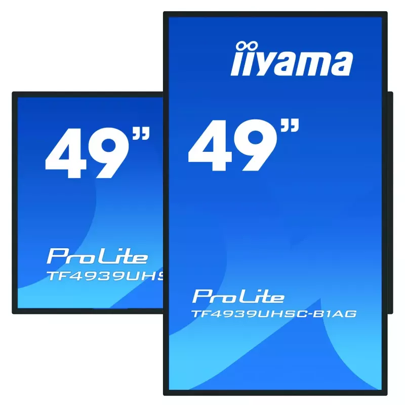 iiyama ProLite TF4939UHSC-B1AG kompiuterio monitorius 124,5 cm (49 coliai) 3840 x 2160 pikseliai 4K Ultra HD LED jutiklinis ekranas keliems naudotojams juodas