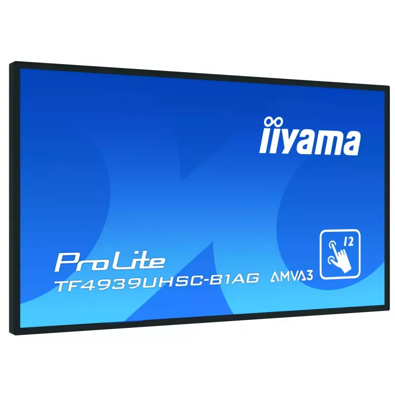 iiyama ProLite TF4939UHSC-B1AG kompiuterio monitorius 124,5 cm (49 coliai) 3840 x 2160 pikseliai 4K Ultra HD LED jutiklinis ekranas keliems naudotojams juodas