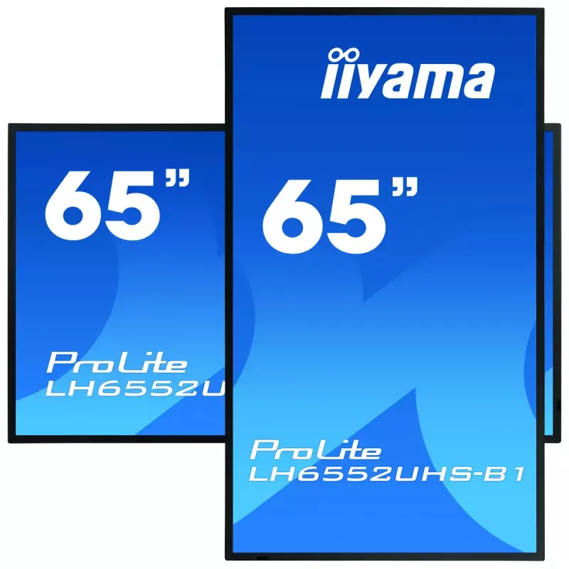 Skaitmeninės reklamos plokščiaekranis IIYAMA LH6552UHS-B1 64,5 col. IPS 4K 3840x2160 500 cd/m² Android 8.0 24/7 Juodas