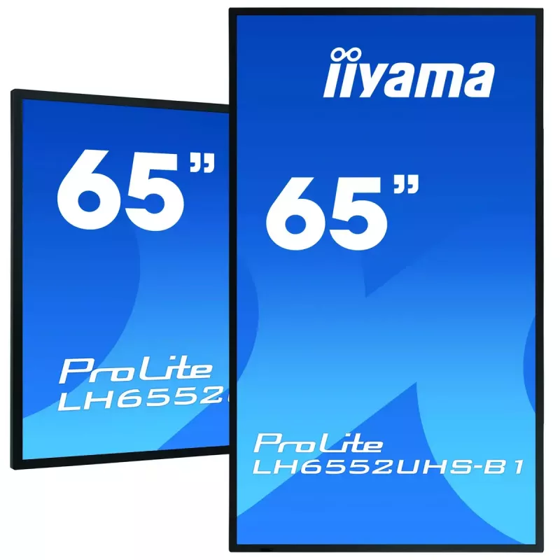 Skaitmeninės reklamos plokščiaekranis IIYAMA LH6552UHS-B1 64,5 col. IPS 4K 3840x2160 500 cd/m² Android 8.0 24/7 Juodas