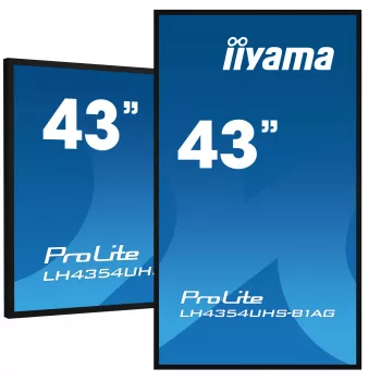 iiyama LH4354UHS-B1AG reklaminis ekranas Skaitmeninės reklamos plokščiaekranis skydelis 108 cm (42,5 col.) LCD Wi-Fi 500 cd/m² 4K Ultra HD Juoda Integruotas procesorius Android 11 24/7