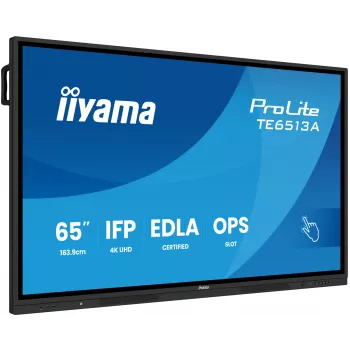 Interaktyvus plokščiasis ekranas IIYAMA TE6513A-B2AG 64,5 colio (163,8 cm) 4K UHD 500 cd/m² Wi‑Fi Android 24/7 jutiklinis ekranas