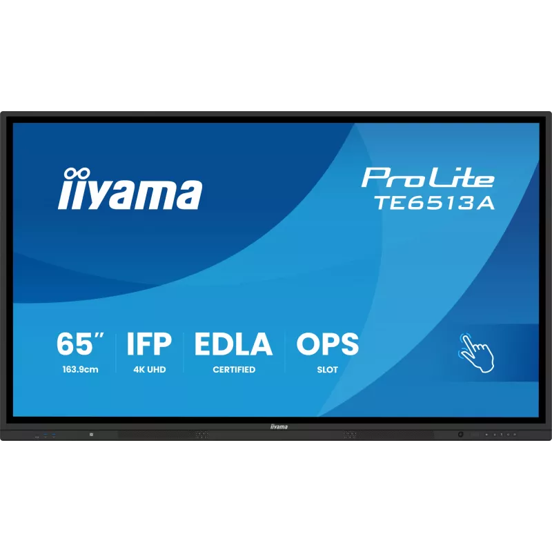 Interaktyvus plokščiasis ekranas IIYAMA TE6513A-B2AG 64,5 colio (163,8 cm) 4K UHD 500 cd/m² Wi‑Fi Android 24/7 jutiklinis ekranas