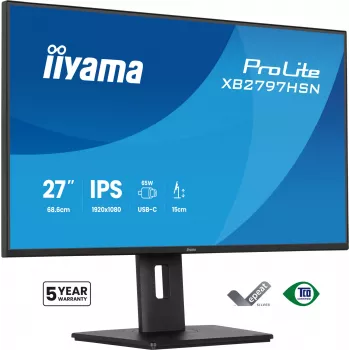 iiyama ProLite XB2797HSN-B1 kompiuterio monitorius 68,6 cm (27 col.) 1920 x 1080 pikselių Full HD LCD juodas