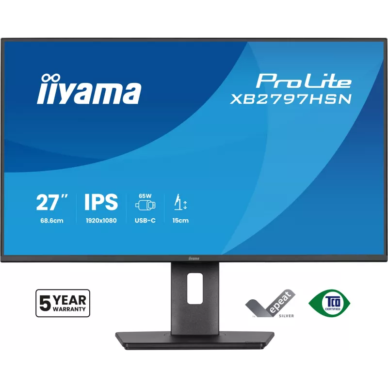 iiyama ProLite XB2797HSN-B1 kompiuterio monitorius 68,6 cm (27 col.) 1920 x 1080 pikselių Full HD LCD juodas