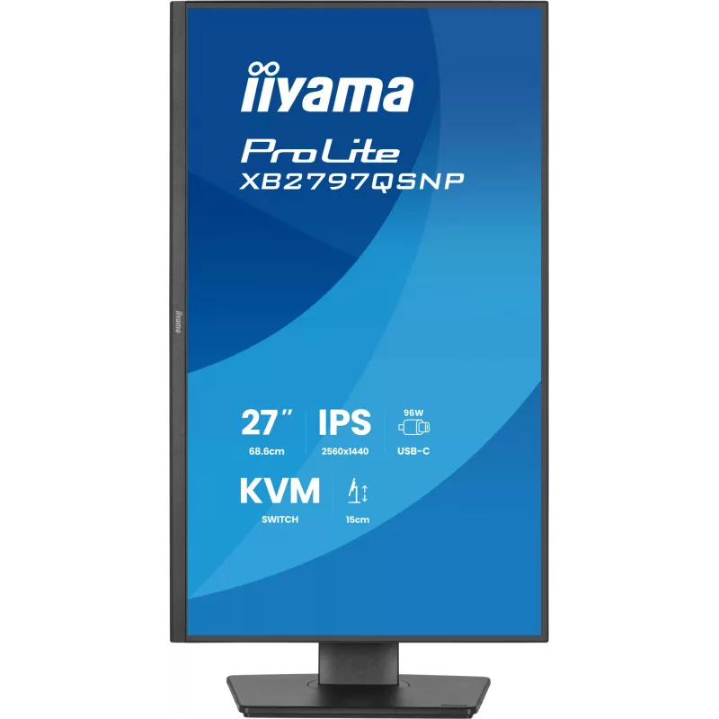 Kompiuterio monitorius IIYAMA ProLite XB2797QSNP-B1 27 colių (68,6 cm) 2560×1440 QHD LED, 16:9, matinis, garsiakalbiai, USB 3.2 šakotuvas, aukščio reguliavimas, VESA