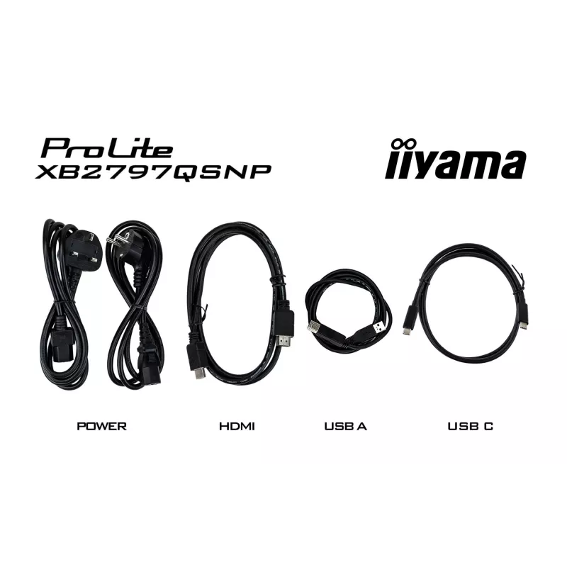 Kompiuterio monitorius IIYAMA ProLite XB2797QSNP-B1 27 colių (68,6 cm) 2560×1440 QHD LED, 16:9, matinis, garsiakalbiai, USB 3.2 šakotuvas, aukščio reguliavimas, VESA