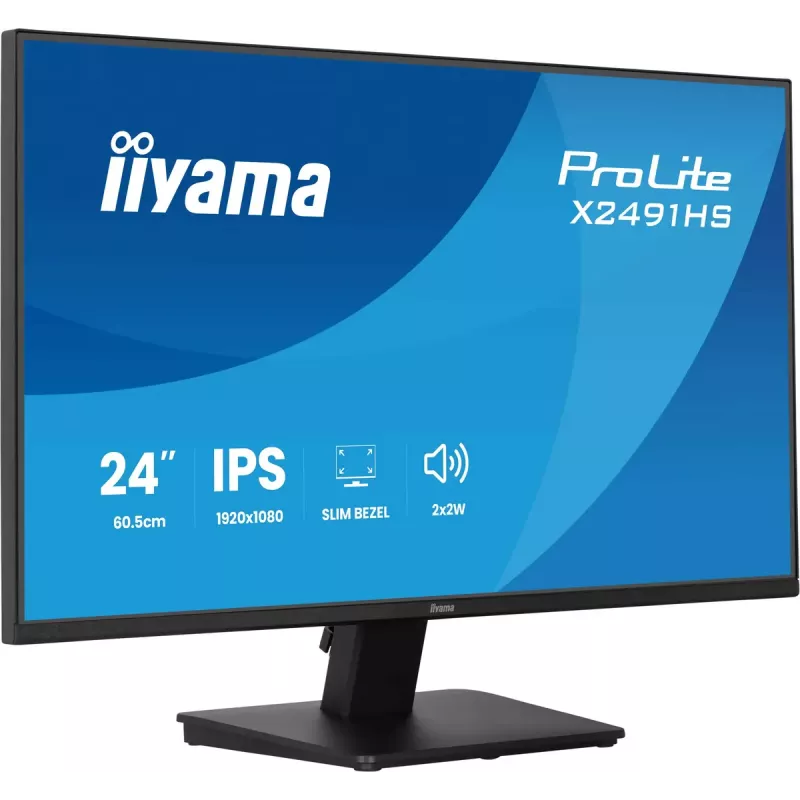 Monitorius IIYAMA ProLite X2491HS-B1 23,8 colio (60,5 cm) Full HD IPS LCD, 1920×1080, 178° žiūrėjimo kampai, matinis, įmontuoti garsiakalbiai, VESA, juodas