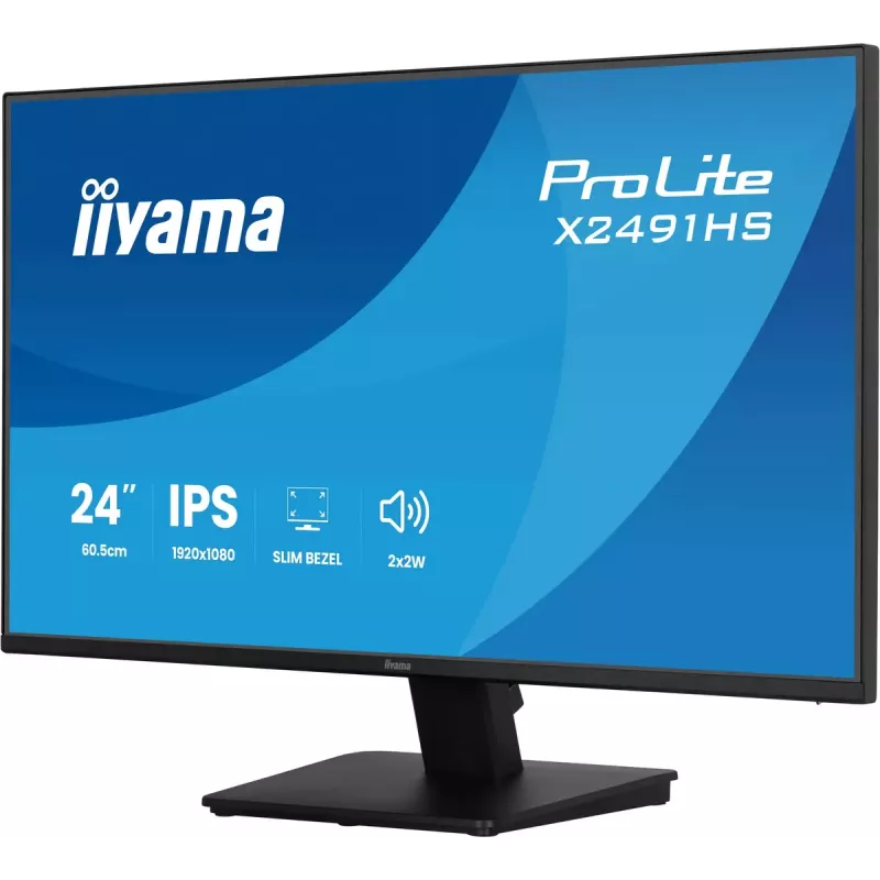 Monitorius IIYAMA ProLite X2491HS-B1 23,8 colio (60,5 cm) Full HD IPS LCD, 1920×1080, 178° žiūrėjimo kampai, matinis, įmontuoti garsiakalbiai, VESA, juodas