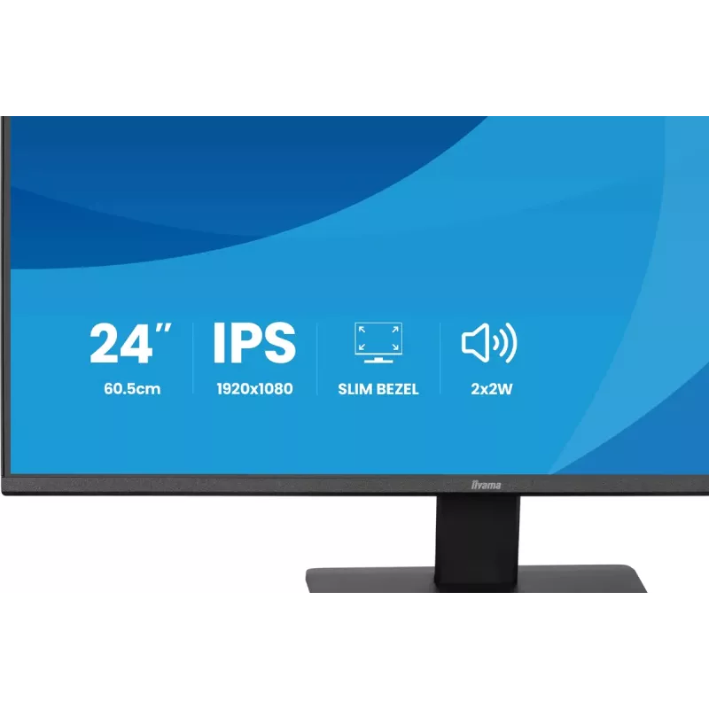 Monitorius IIYAMA ProLite X2491HS-B1 23,8 colio (60,5 cm) Full HD IPS LCD, 1920×1080, 178° žiūrėjimo kampai, matinis, įmontuoti garsiakalbiai, VESA, juodas